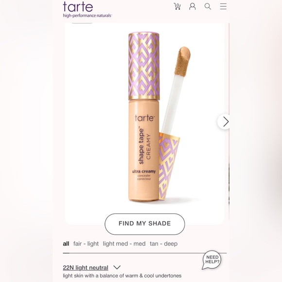 NIB Tarte Shape Tape Concealer in Shade 22N Light Neutral - Picture 2 of 4